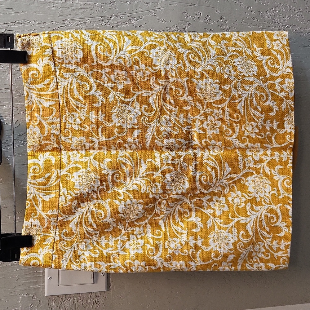 LOFT Woven Textured Floral Fabric  Lined Pencil Skirt Mustard Gold